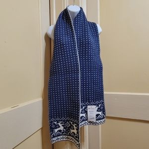 Scandica Nordic Contrasting sides Blue - White Heavy Winter Woolen Scarf